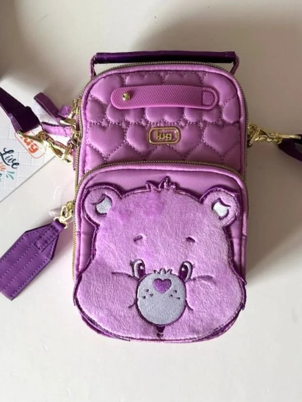 Lug Care Bears x Lug Skeeter Mini Bridge Crossbody Belt Bag Share Bear Purple